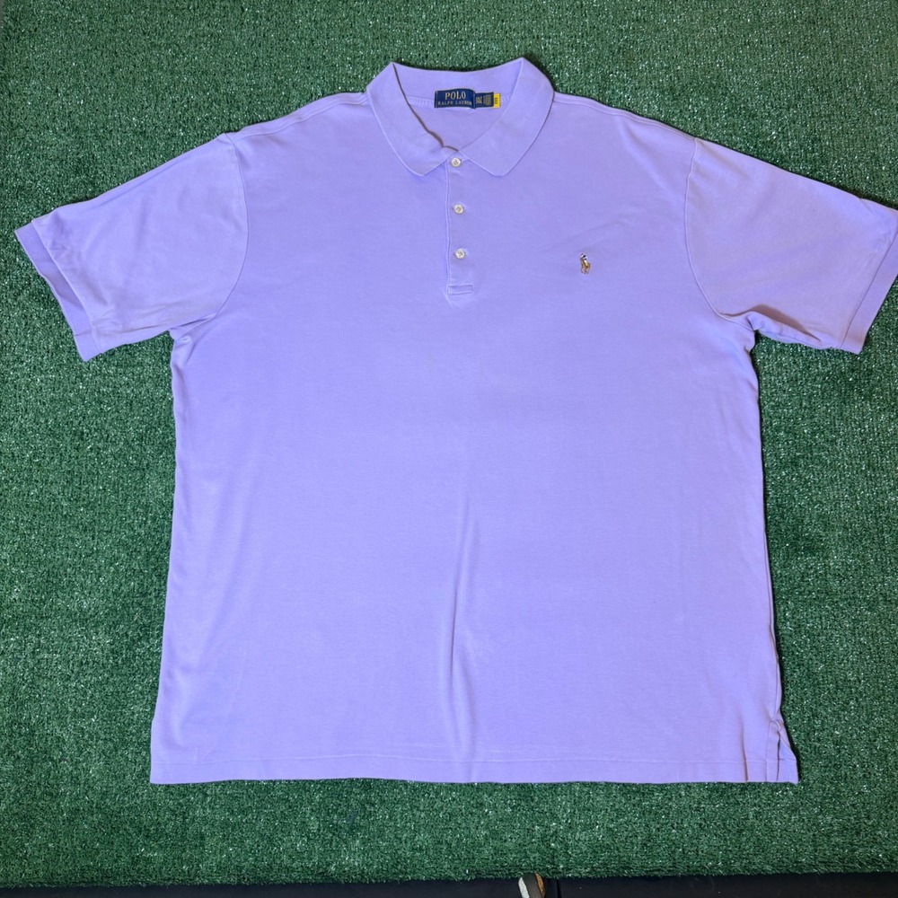 Polo Ralph Lauren Mens 2XLT Purple Short Sleeve Pony Logo Polo Shirt 2XL Tall